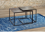 GINER Y COLOMER Lot de 2 tables gigognes avec plateau bronze et pieds en métal